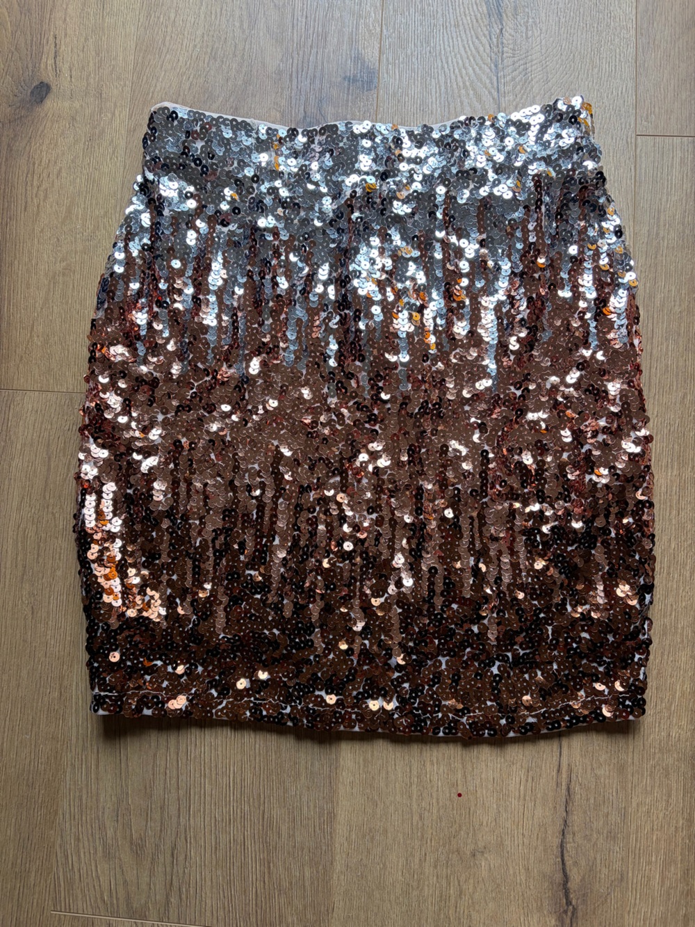 Sequin Ombre Mini Skirt - Rose Gold to Brown